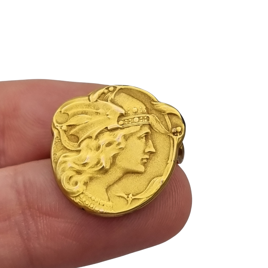 FIX Art Nouveau rolled gold brooch signed Becker, Marianne, circa 1900