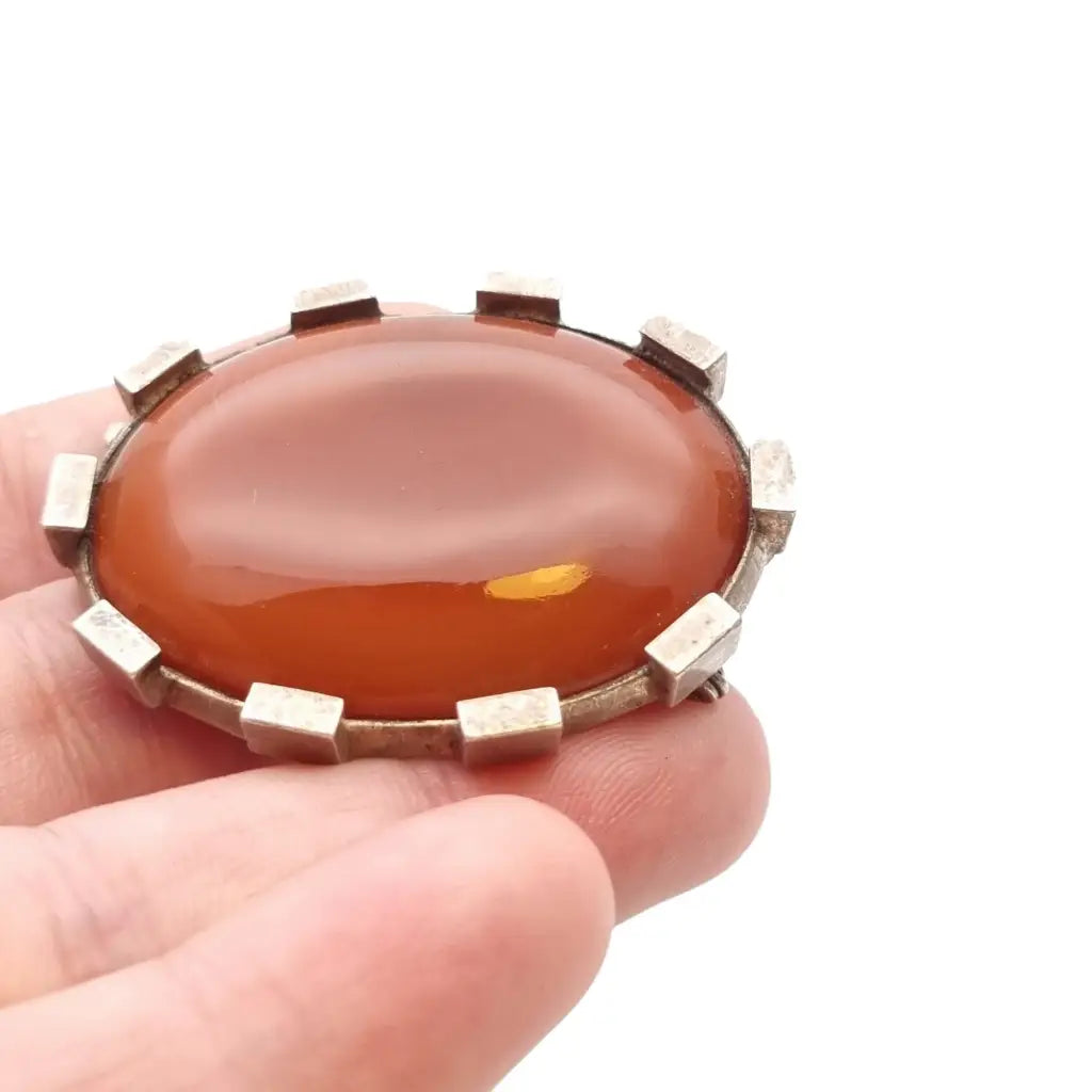 Colgante de cornalina plata ley y piedra natural joyería boho.