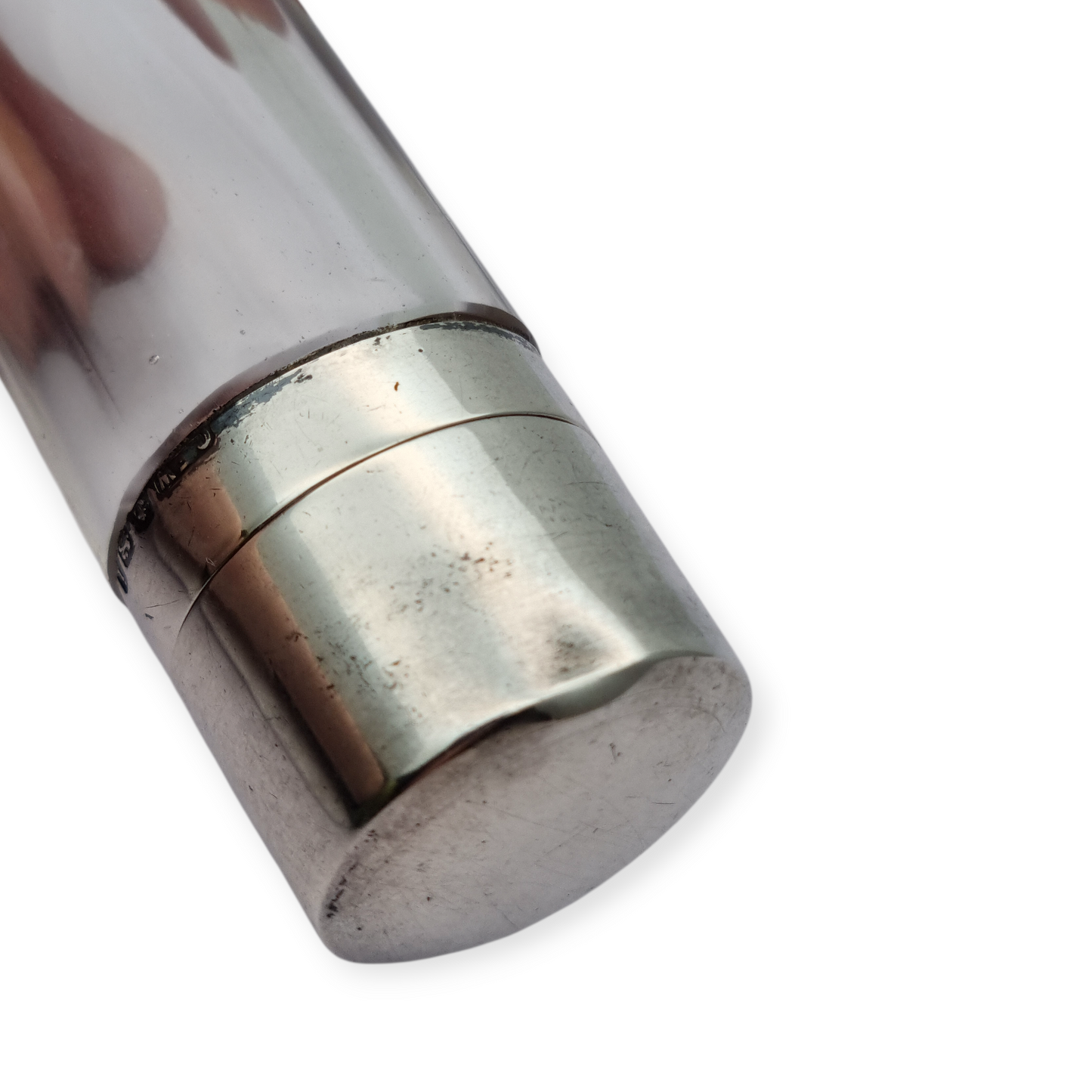 Perfumero victoriano de plata y vidrio Birmingham 1908, "CEW" "C E Williams"