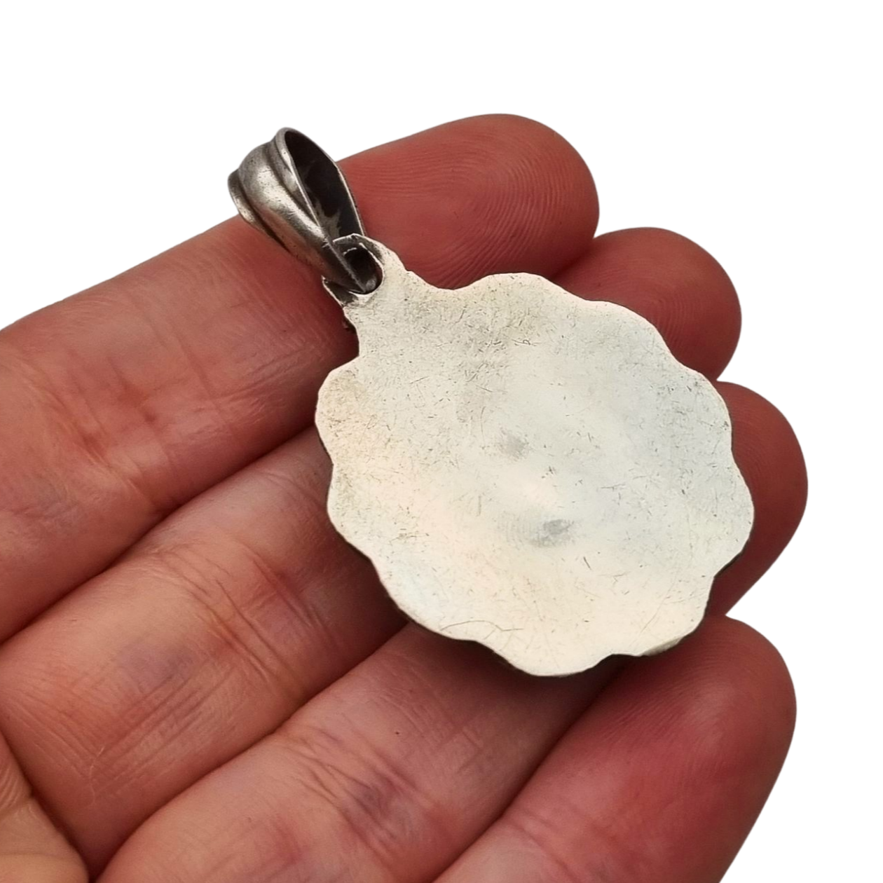 Colgante boho étnico en plata 925 con piedras de colores circa 1970