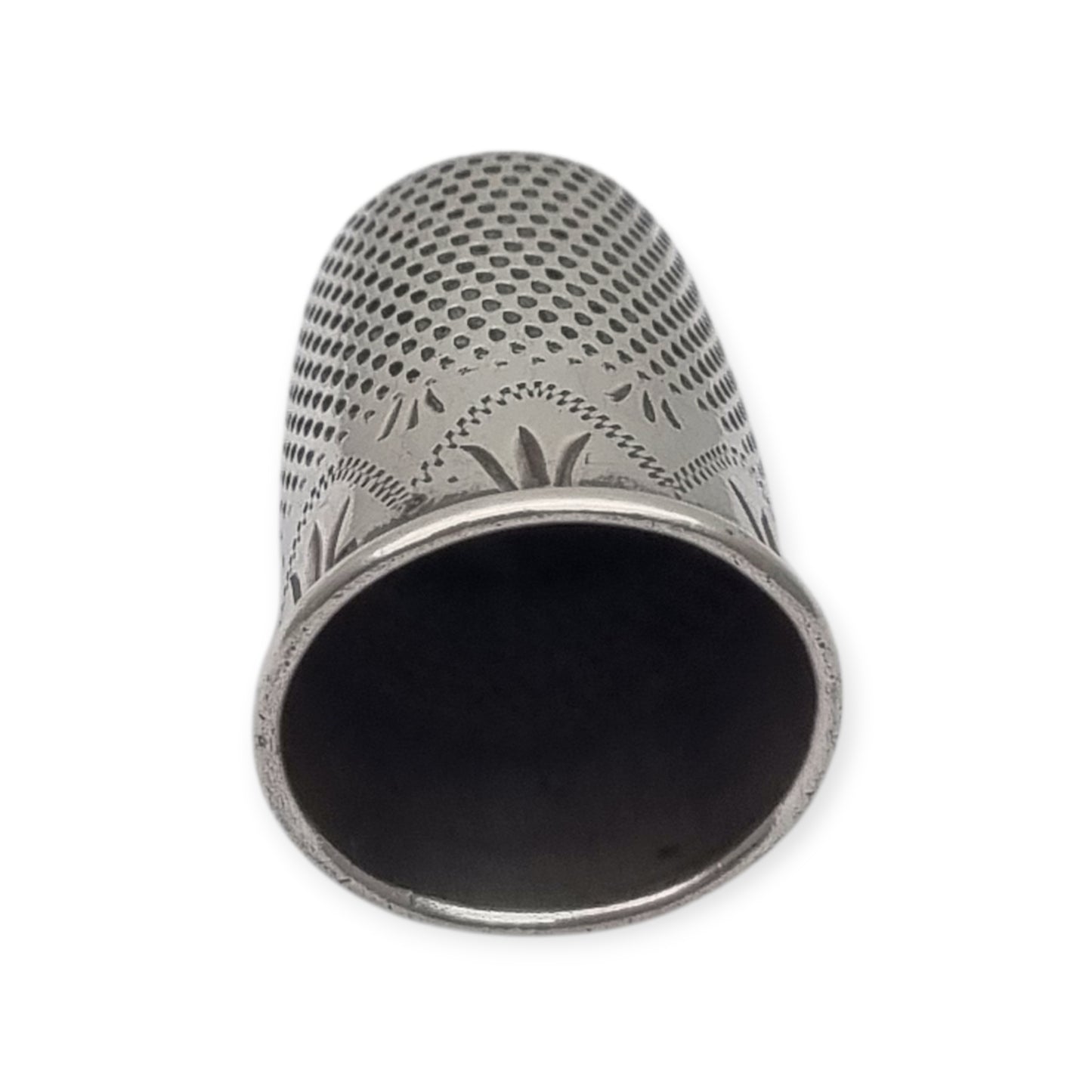 Antique sterling silver thimble with Virgin of Montserrat La Moreneta from the 50s-60s