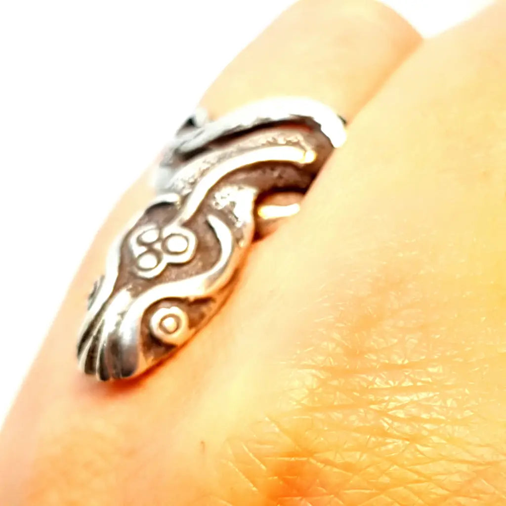 Anillo de serpiente plata ley boho joyería para mujer.