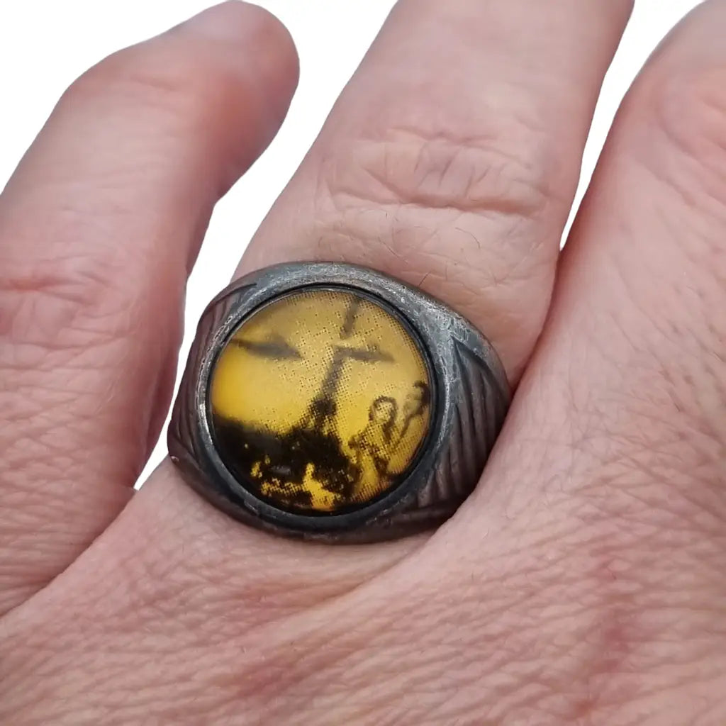 Anillo de winky +dutch con imagen dos enamorados en la torre eiffel parís.