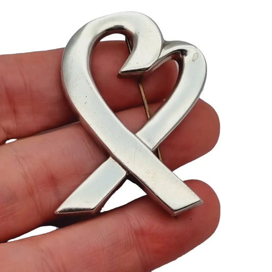 Vintage tiffany &co paloma picasso 925 plata broche corazón amoroso.