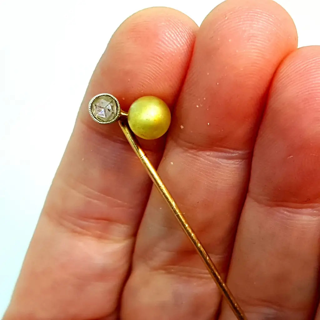 Antique Stick pin vintage Gold Edwardian stick Belle