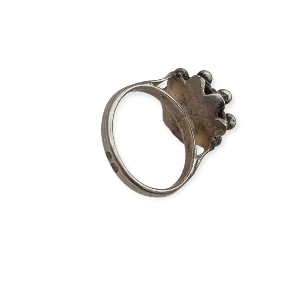 Anillo antiguo de plata con botón charro tradiciona para mujer Salamanca joya