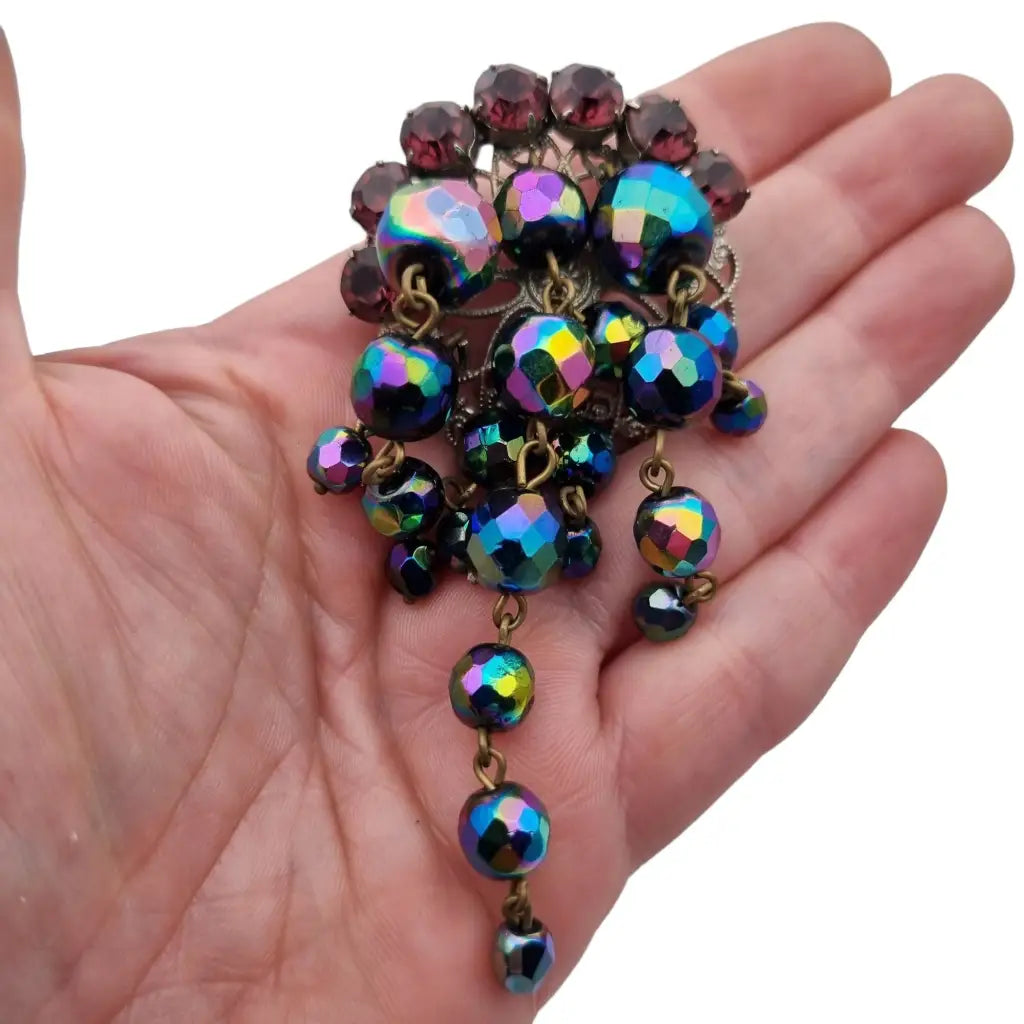 Broche cascada aurora boreal vintage bisutería broche lágrima regalos