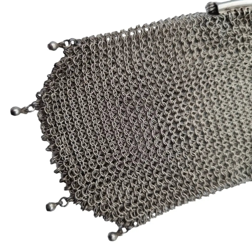 Bolso de malla plata antigua art nouveau coleccionismo.