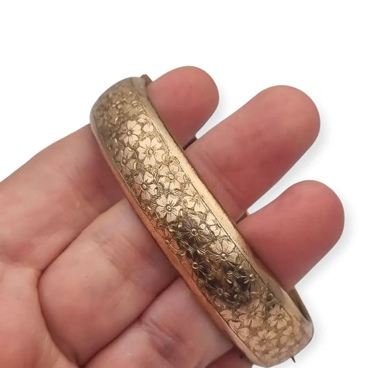 Brazalete floral Art Nouveau dorado de Kollmar & Jourdan Alemania década