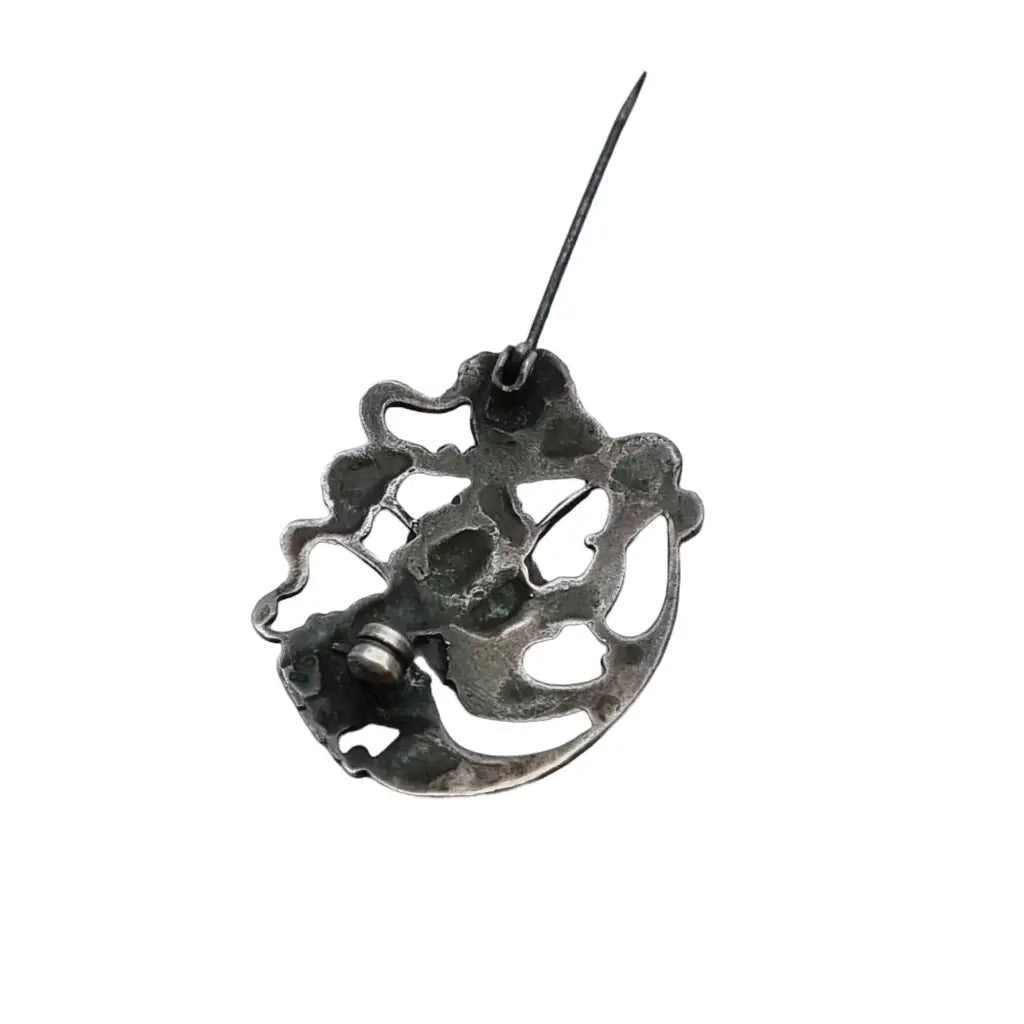 Broche de flores art nouveau solapa pin plata nouveau.