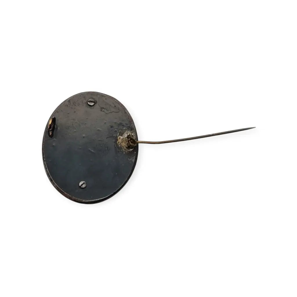 Broche de luto victoriano en camafeo floral negro flores talladas vulcanita