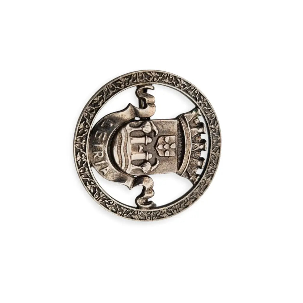 Broche de Plata con Escudo Leiria Portugal Diseño Heráldico