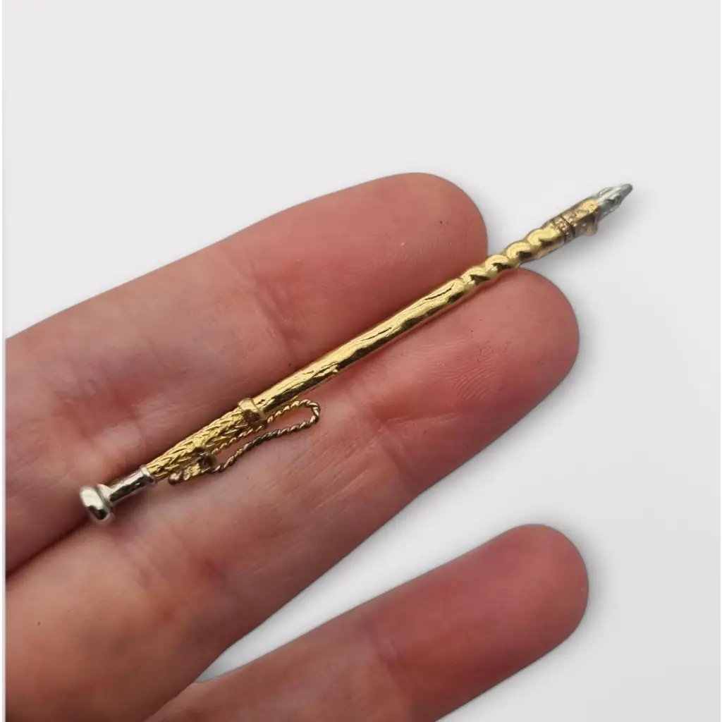 Broche vintage de fusta en plata dorada joyería ecuestre para mujer