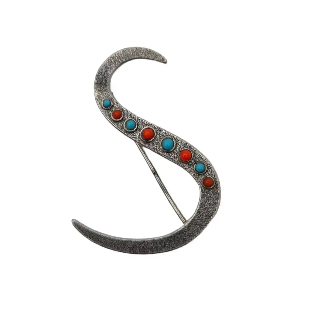 Broche vintage esterlina joyería boho para mujer pin broche cabujón.