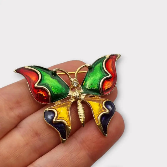 Broche vintage de mariposa esmaltada colores para mujer regalo original
