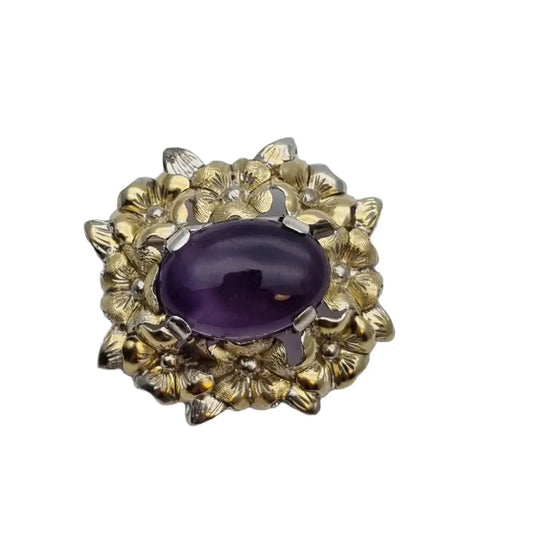 Broches vintage art deco para mujer broche de plata flores amatista