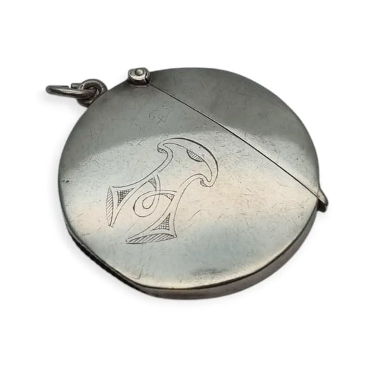 Cerillera colgante antigua en plata 925 A&J Zimmerman Ltd Birmingham 1909 Art