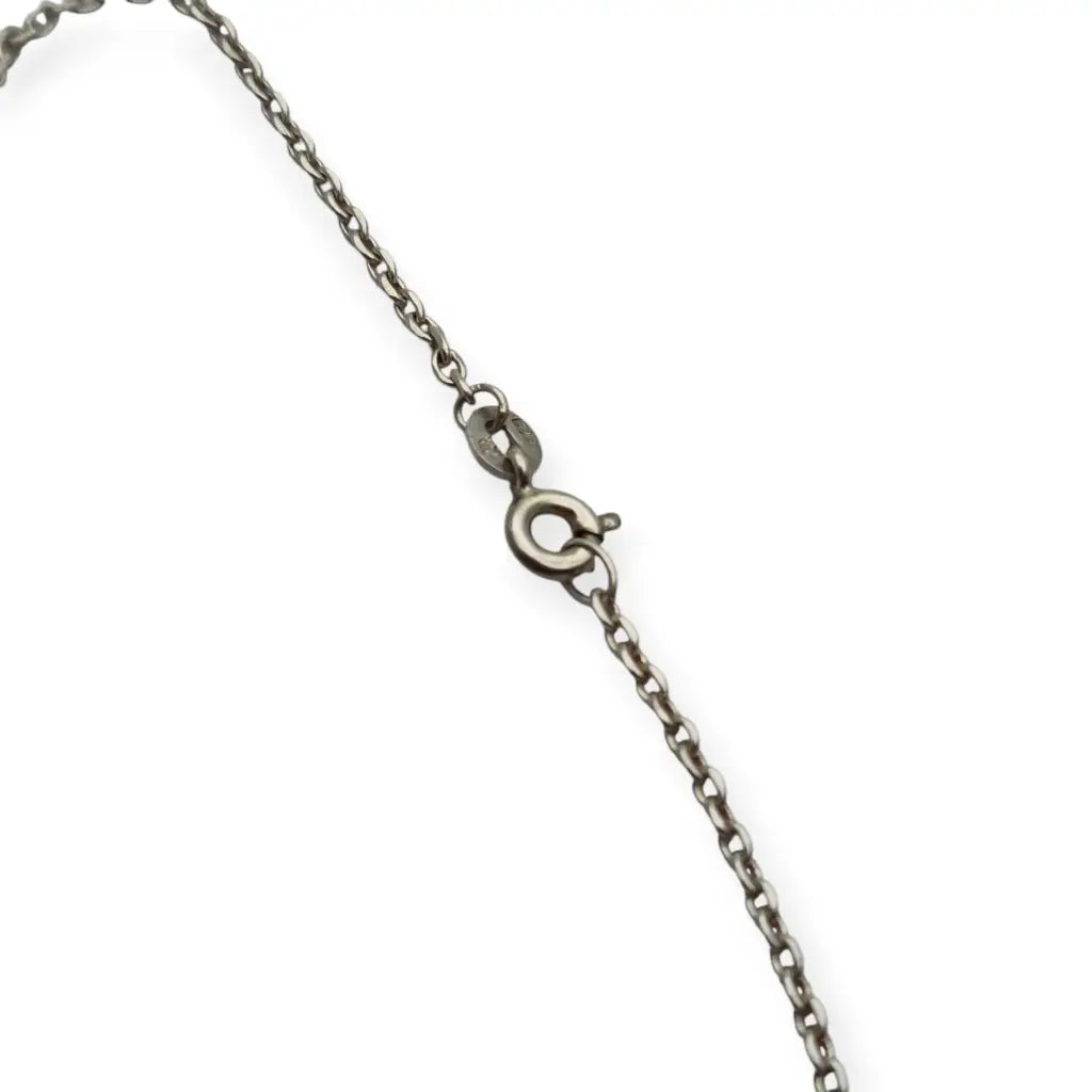 Colgante antiguo de filigrana plata con la Cruz Jerusalén y cadena circa