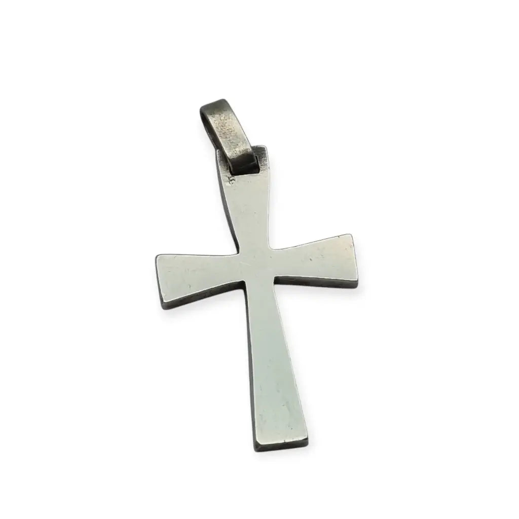 Colgante de Cruz Plata con Esmalte Diseño Vintage los años 70.