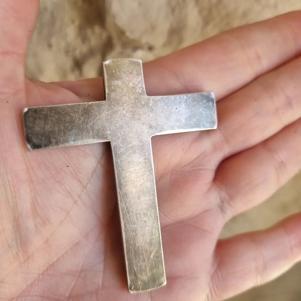 Cruz de plata. Joyería religiosa. Plata 925 collar cruz vintage Nazarenus.