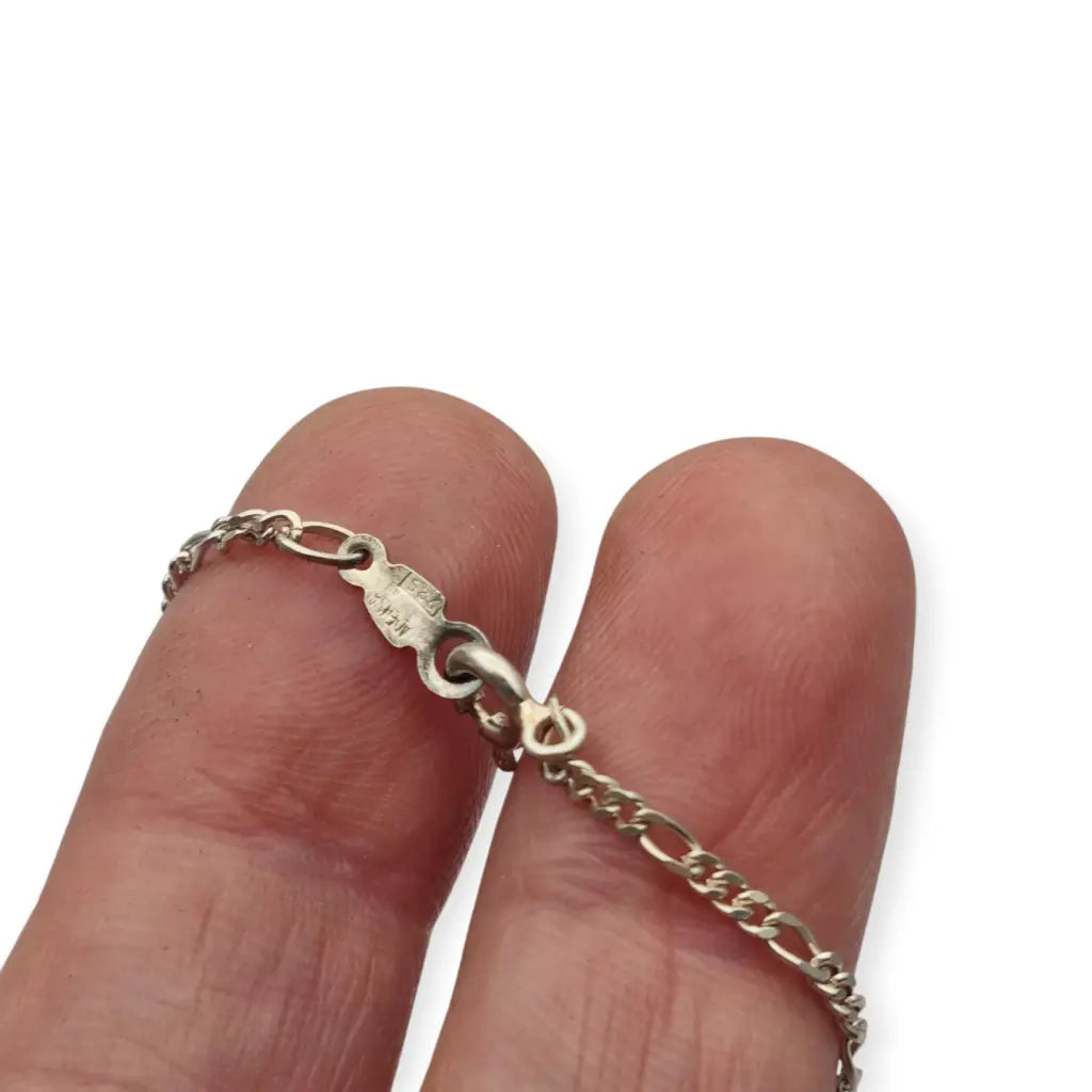 Gargantilla de plata 925 vintage años 60-70 con pedrería verde y blanca estilo