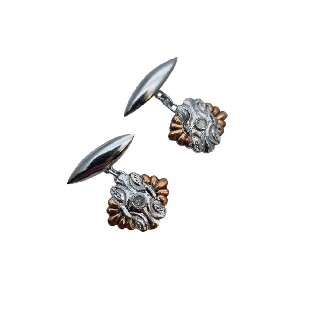 Gemelos para hombre tachuelas de camisa art deco botones manga vintage.