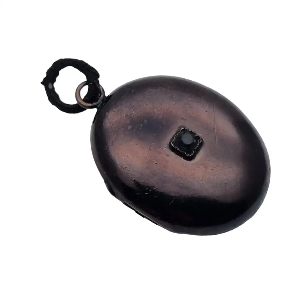 Colgante medallón victoriano joyería de luto negra antiguo regalos.