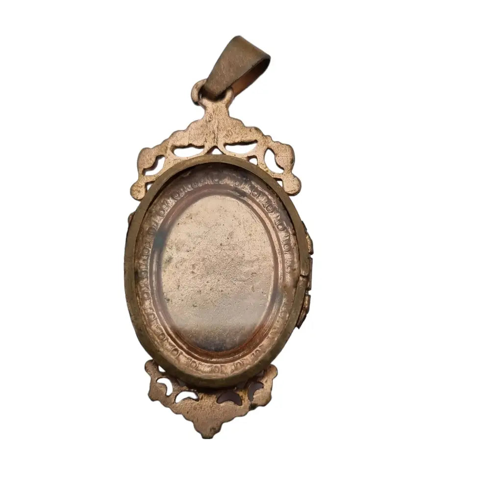 Colgante de medallón victoriano colgante antiguo vintage nácar