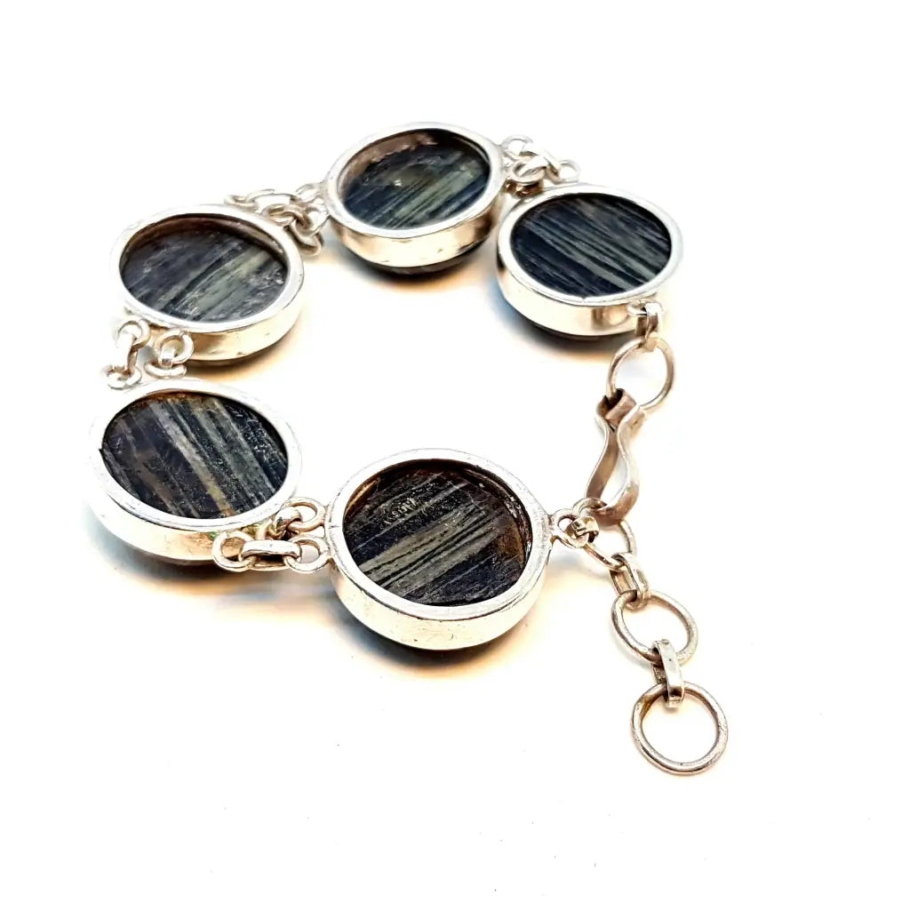 Pulsera de cuentas piedra para mujer pulsera plata piedra.