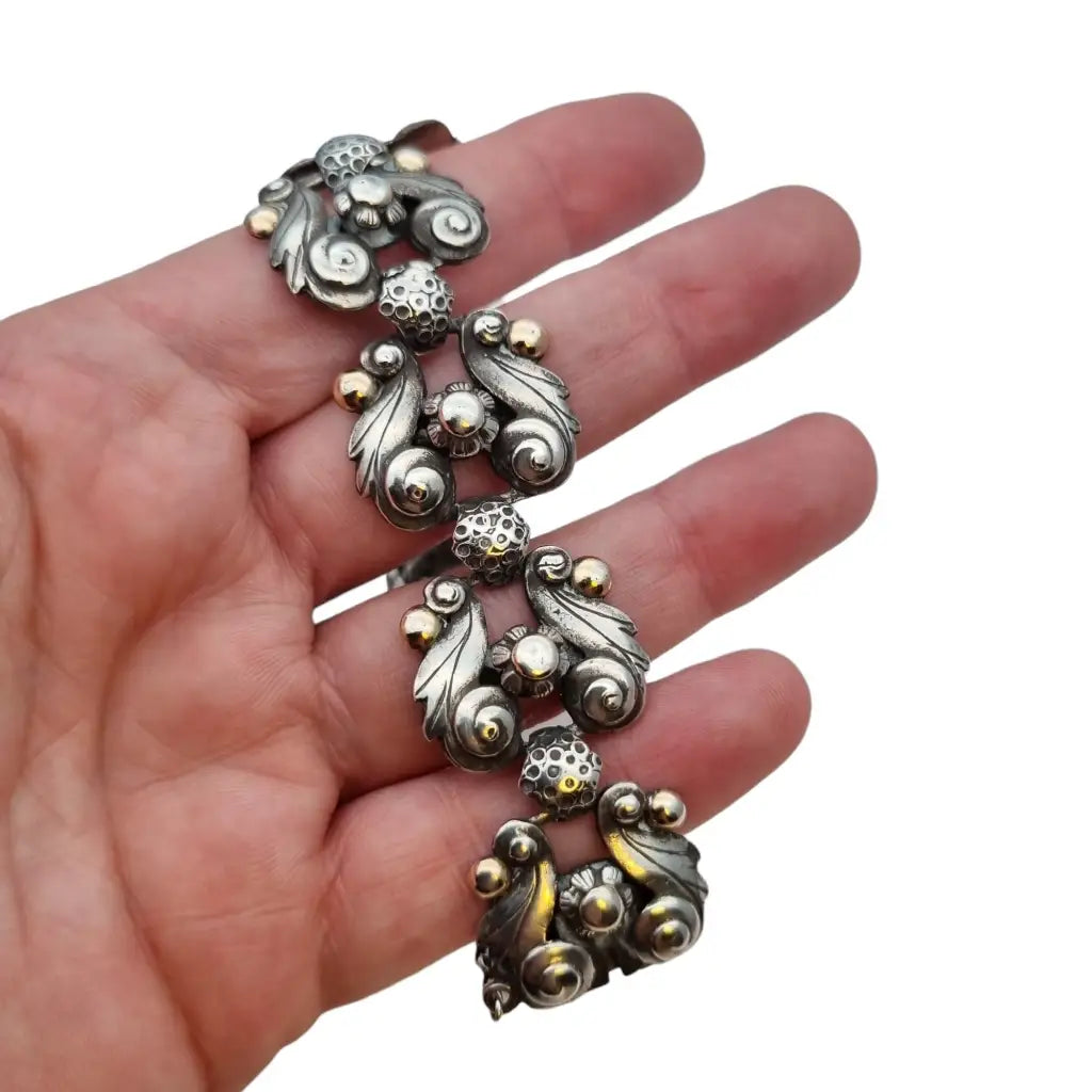 Pulsera de plata art deco pulsera antigua para mujer regalos.