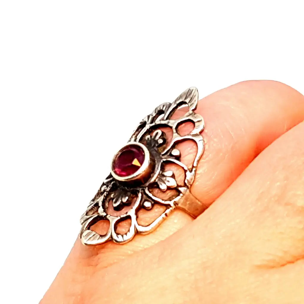 Anillo de plata victoriano elegante anillo ley regalos vintage.