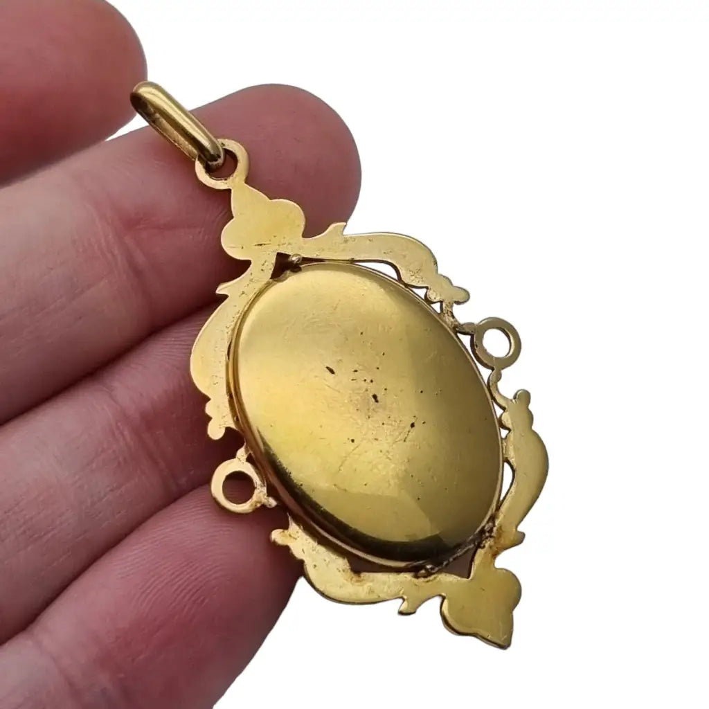 Medallón de foto antiguo colgante floral dorado para mujer regalos ella.