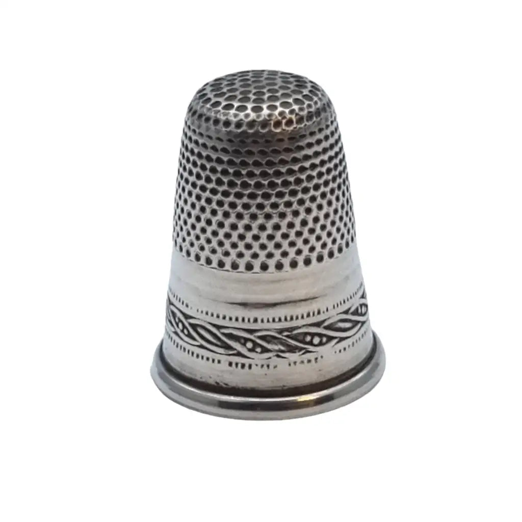 Dedal de plata dedal perforado vintage colección dedales costura