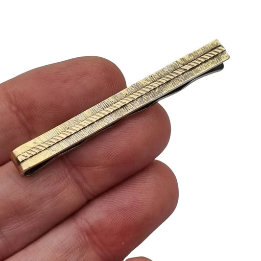 Pasador de corbata vintage años 50 en plata con baño oro regalos retro