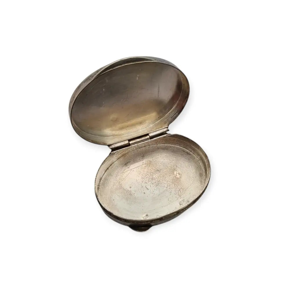 Pastillero vintage de plata 800 grabada con diseño floral caja Vintage circa