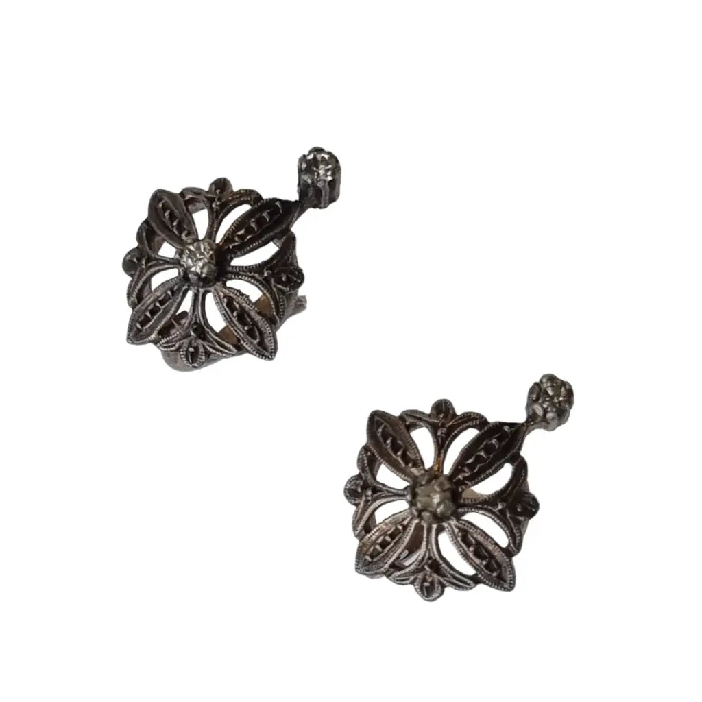 Pendientes de plata victoriana para mujer ley 925 piedras blancas.