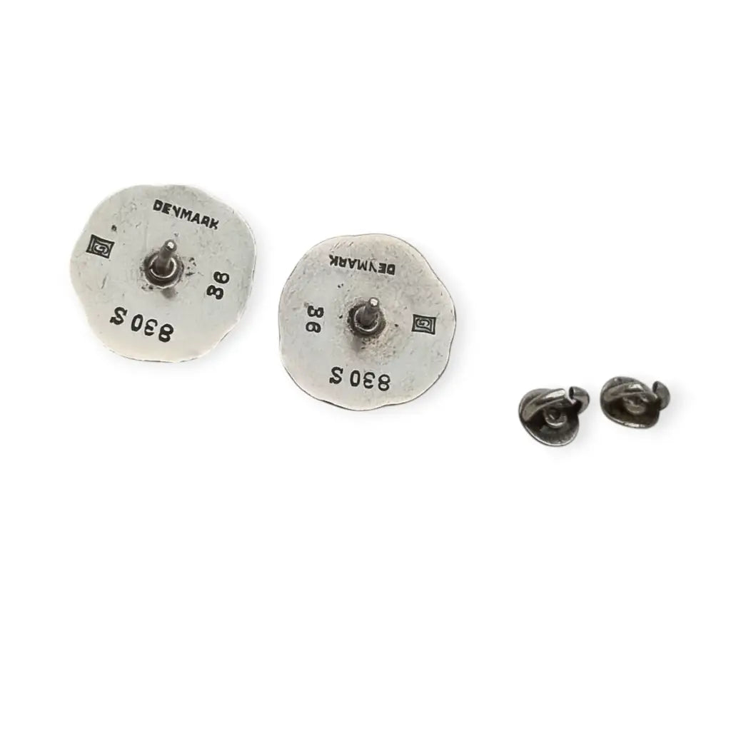 Pendientes Georg Jensen diseño #36 plata 830S y coral Dinamarca (1933-1944).