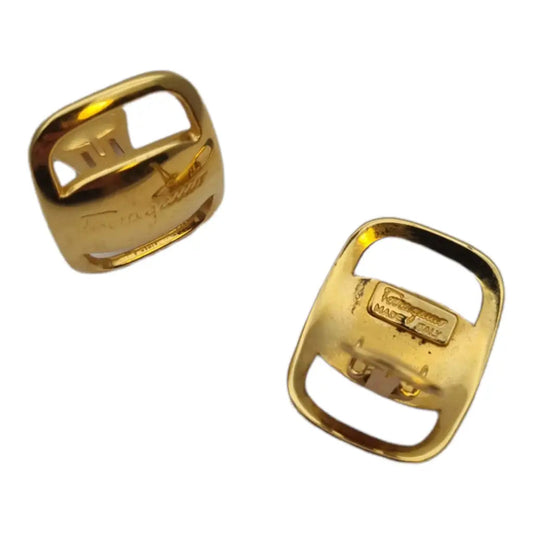 Pendientes Salvatore Ferragamo Vera Gold Auténtico Mujer-