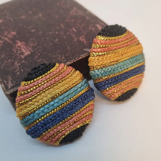 Pendientes vintage grandes pendientes redondos años 80. Joyería vintage.