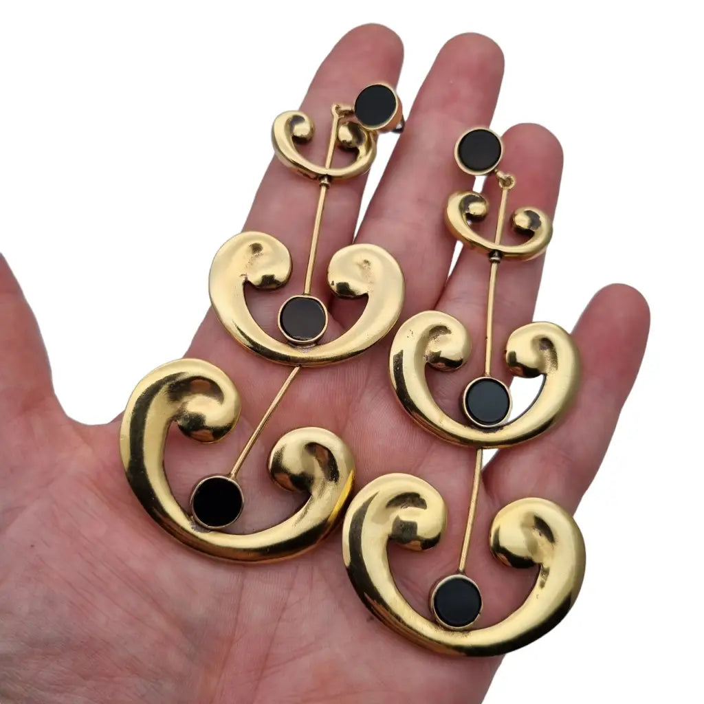 Pendientes vintage de lágrima demasiado grandes joyas doradas,regalos vintage.