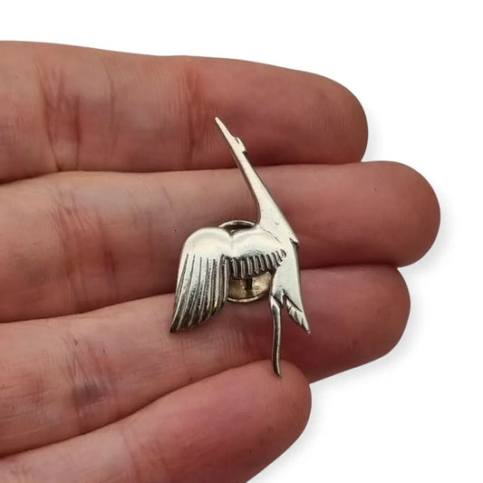 Pin Ojal Insignia de solapa vintage en plata 925 pájaro vuelo PUIG DORIA