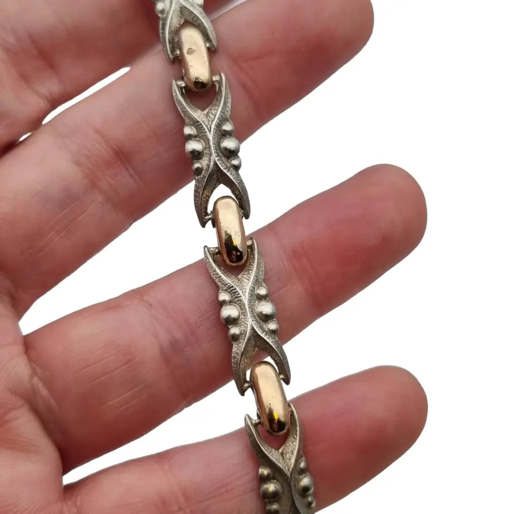 Pulsera art deco vintage para mujer Plata de Ley 925 Vistas doradas regalos