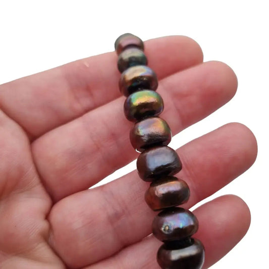 Pulsera de perlas negras y cierre oro 18k gafas vintage los años 80