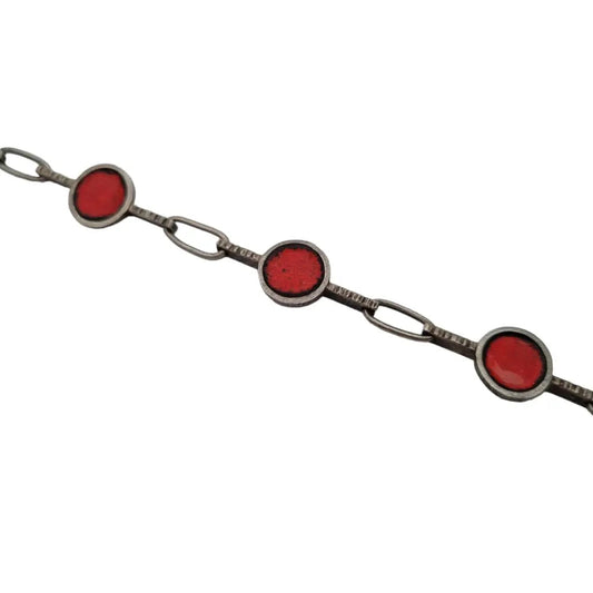 Pulsera de plata pulsera vintage para mujer joyería esmalte