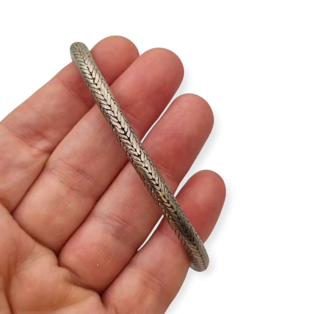 Pulsera vintage de plata 925 con cadena serpiente trenzada y cierre gancho