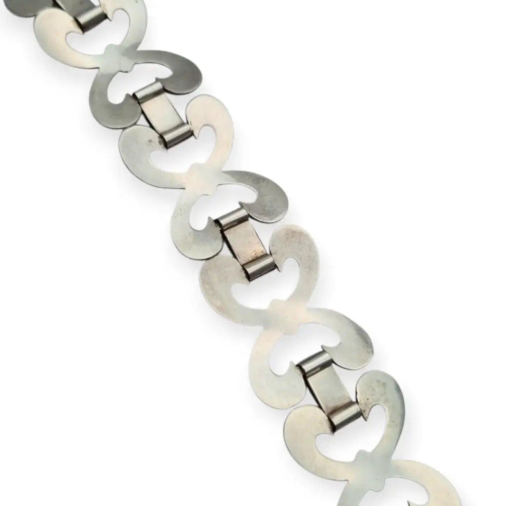 Pulsera vintage en plata 925 con eslabones articulados forma de lazo