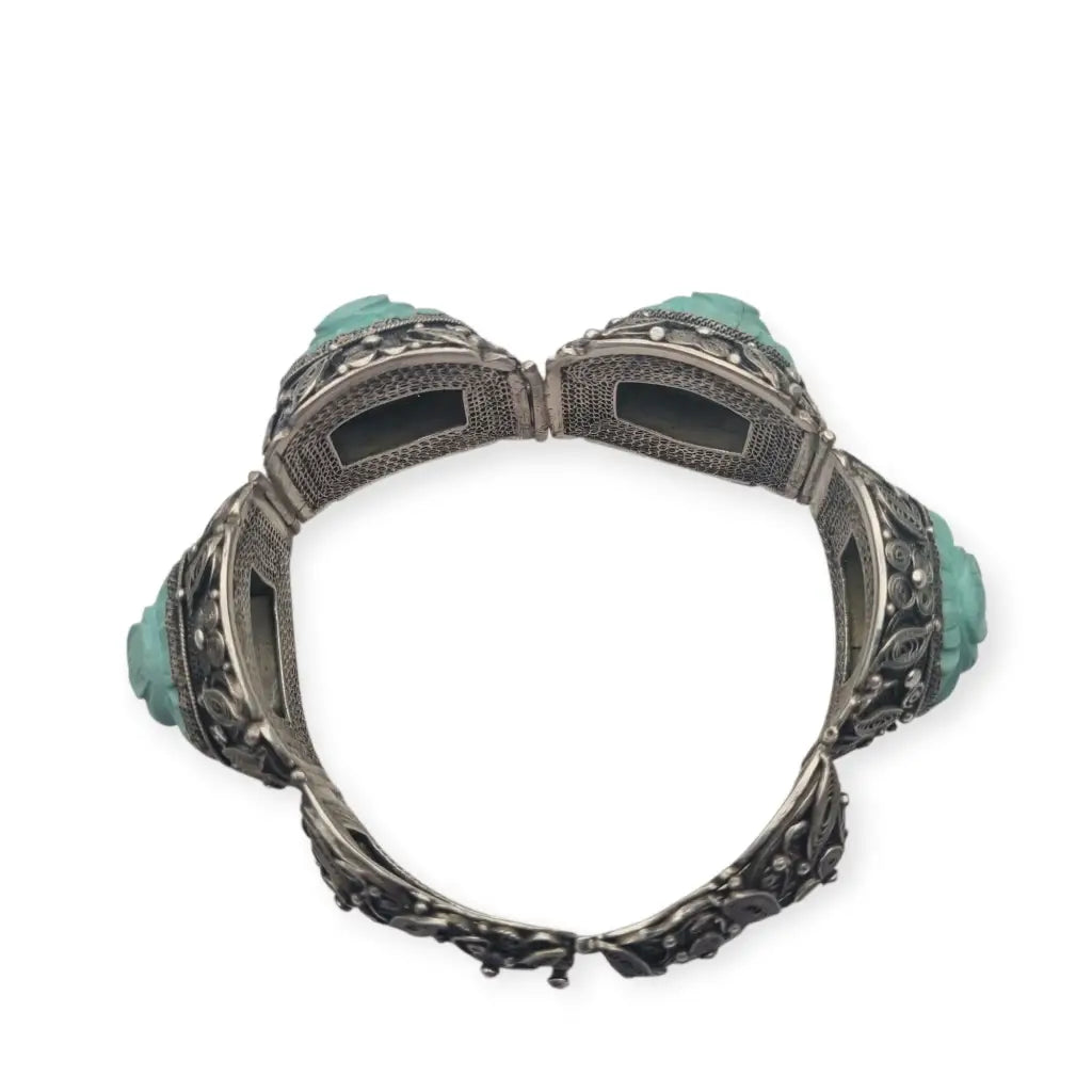 Rara Pulsera de filigrana plata exportación china con camafeos florales