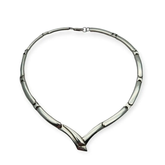 Collar gargantilla vintage de plata 925 años 90 minimalista regalos retro.