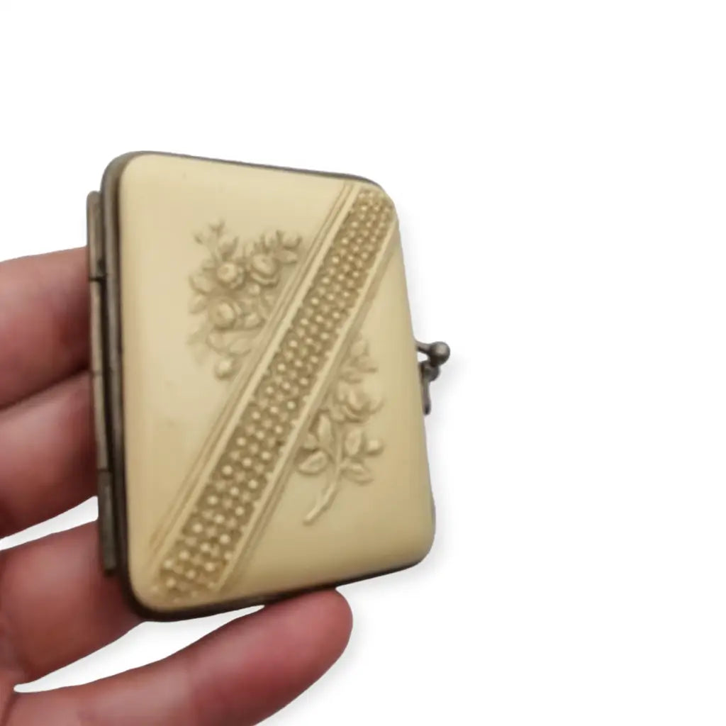 Monedero victoriano de celuloide floral xix regalos para coleccionistas.