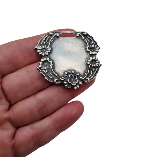 Vintage T Foree Sterling Silver etiqueta de equipaje para grabado viaje